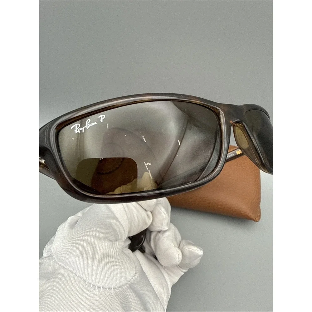 Ray-Ban RB4034 Predator 642/83 Polarized Wrap Sunglasses Havana Brown w/ Case